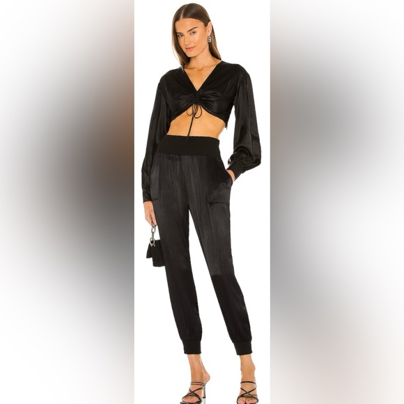 bobi Pants - BOBI BLACK Sleek Textured Pant in Black Medium REVOLVE Current
